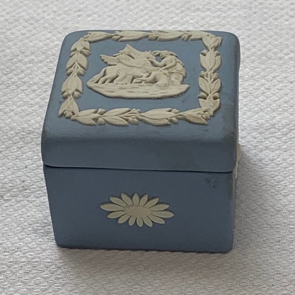 Wedgwood Other - Vintage Wedgwood Pale Blue Jasperware Small Square Ring/Jewelry/Trinket Box